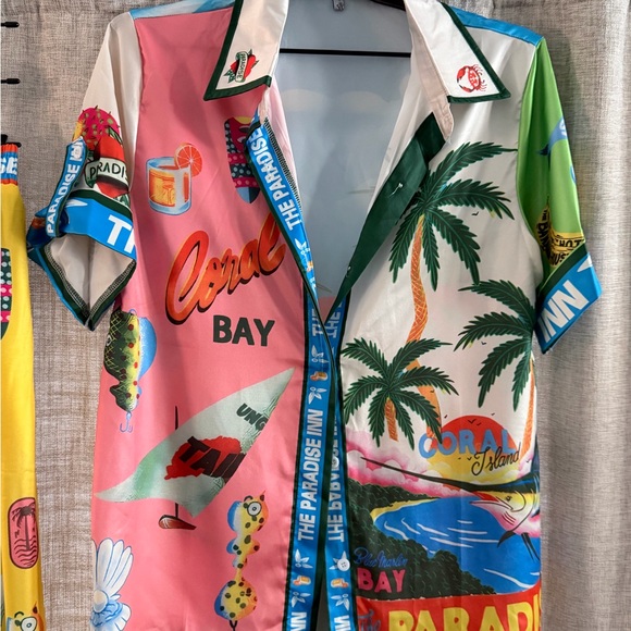 Colorful Tropical Print Shirt and Pants Set - Picture 5 of 5